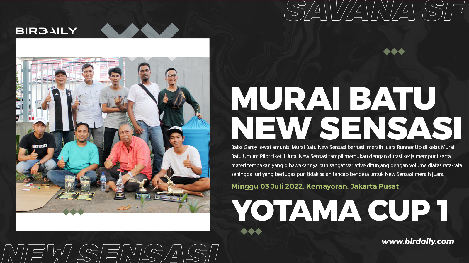 Murai Batu New Sensasi Savana Sf Runner Up Tiket 1 Juta Yotama Cup 1