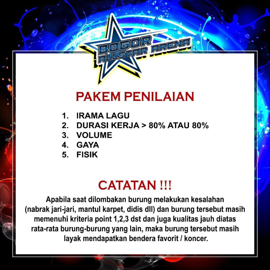Pakem Penilaian Anniversary 3th Allstar Arena